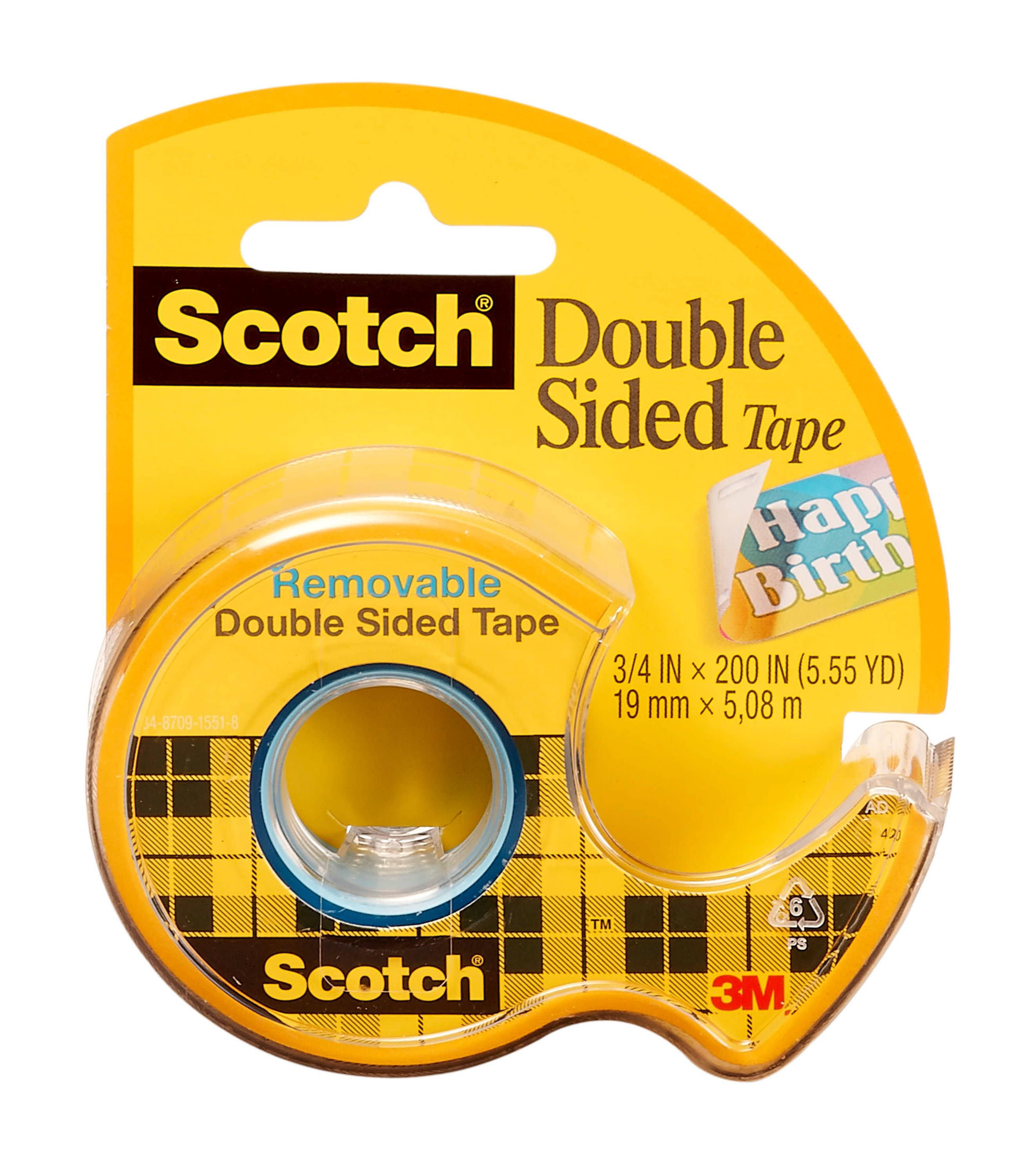 Scotch Removable Double-Sided Tape - 0.75 x 200"