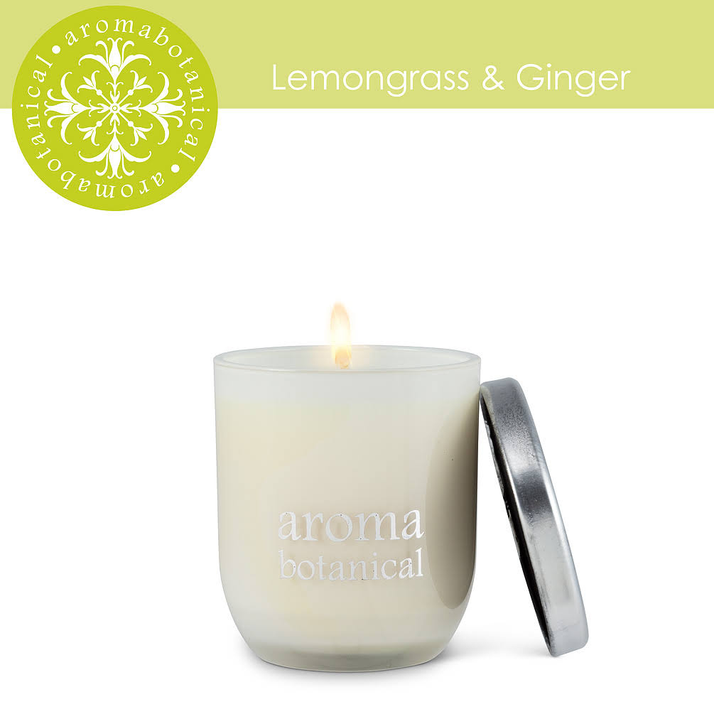 Abbott Collection AB-16-AB-005-LG 3 in. Lemongrass & Ginger Candle White - Small