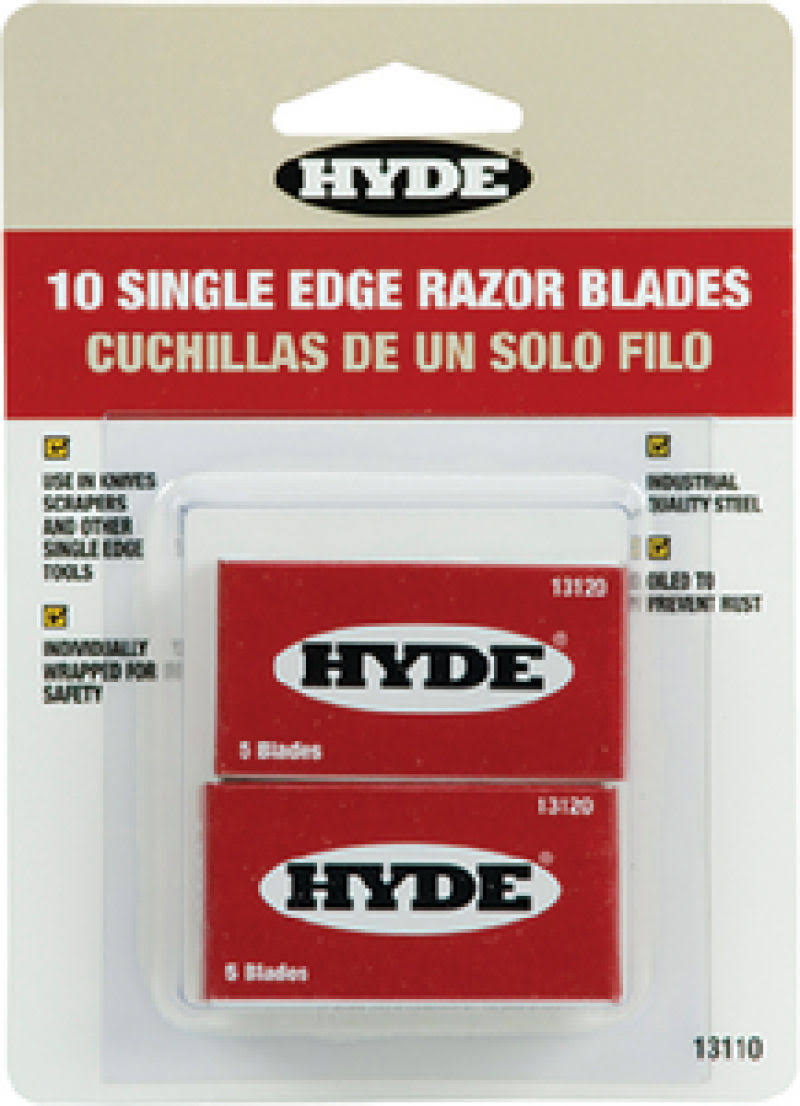 Hyde Tools 13110 Paint Scraper Single Edge Blades 10 Pack