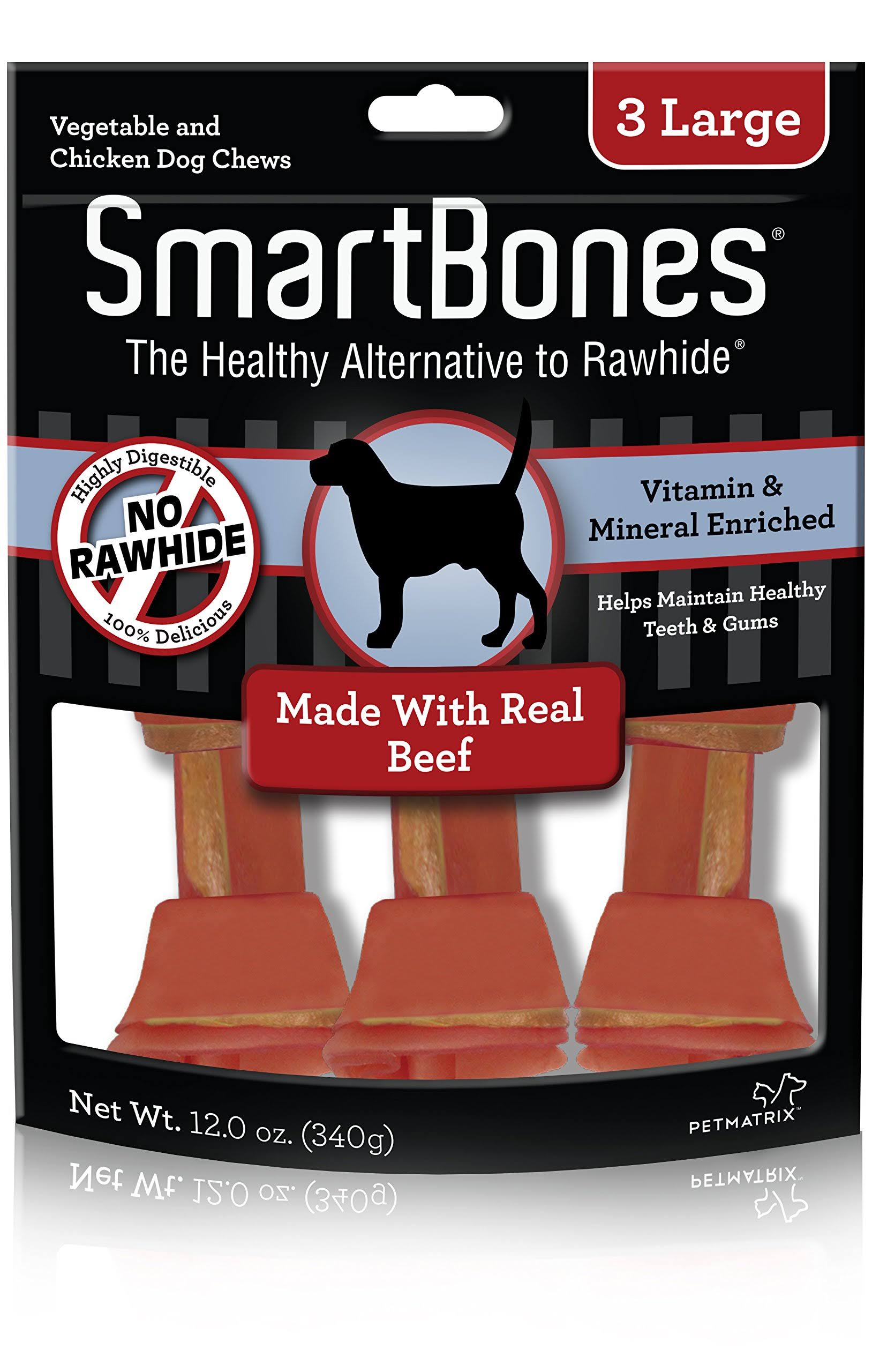 SmartBones Large Beef Chews - 3 Pack