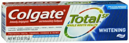 Colgate Total SF Whitening Toothpaste Sensitivity Relief 3.3 OZ