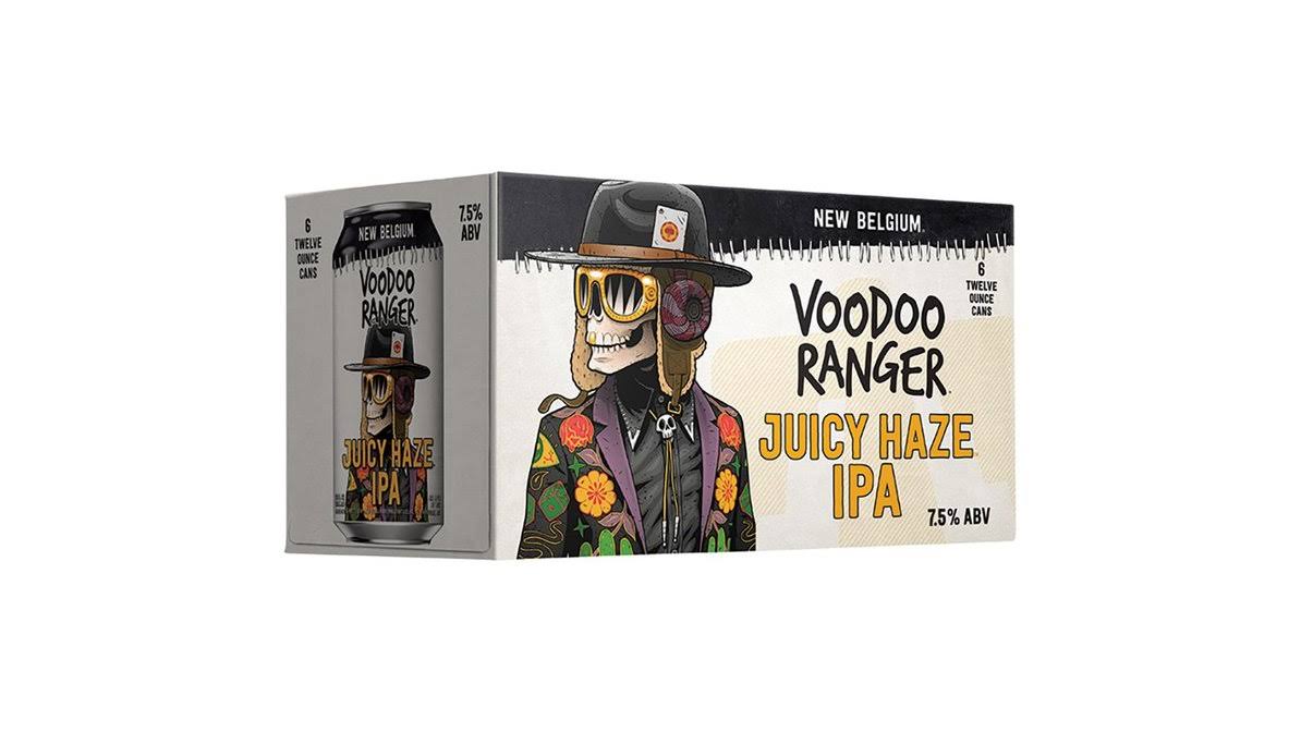 New Belgium Voodoo Ranger Beer, Juicy Haze IPA - 6 pack, 12 oz cans