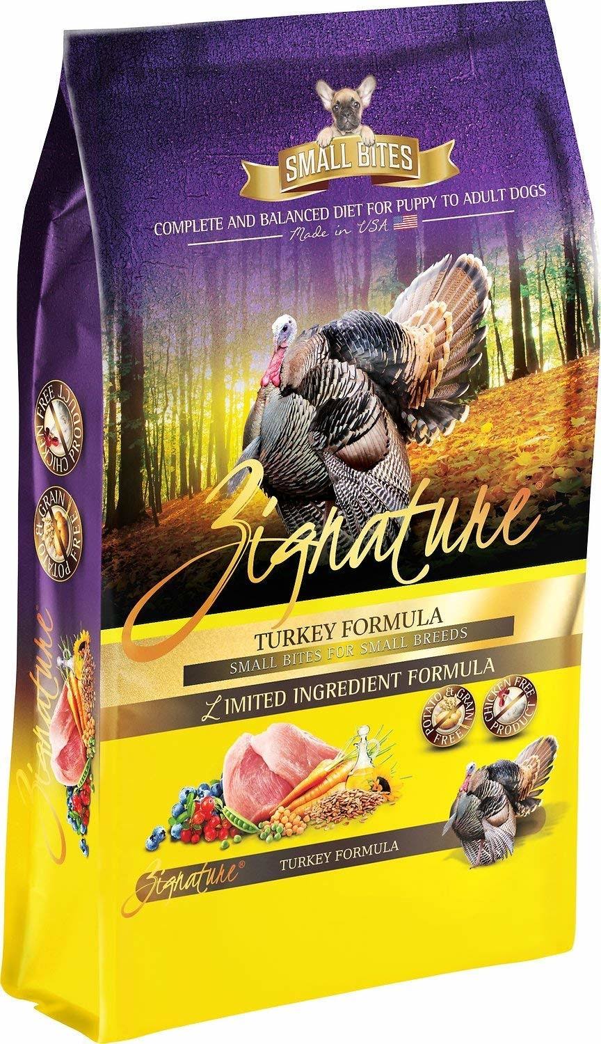 Zignature Turkey Formula Small Bites Dry Dog Food, 4-lb