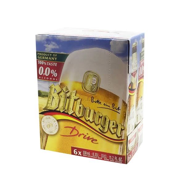 Bitburger Drive Non-Alcoholic German Beer - 330ml, 6pk