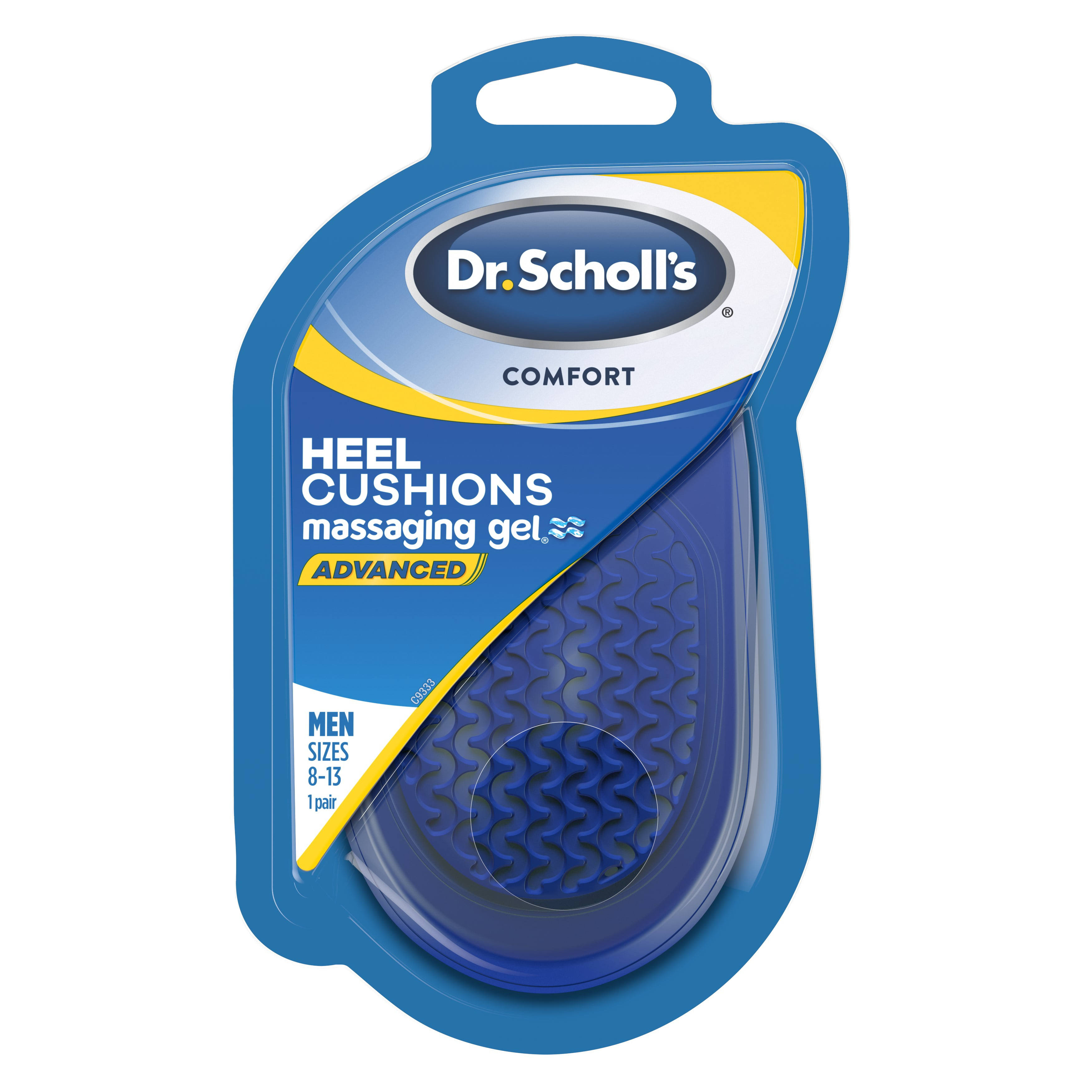 Dr. Scholl's Heel Cushions With Massaging Gel Advanced // All-Day Shock Absorption and Cushioning to Relieve Heel Discomfort (For Men's 8-13 Also