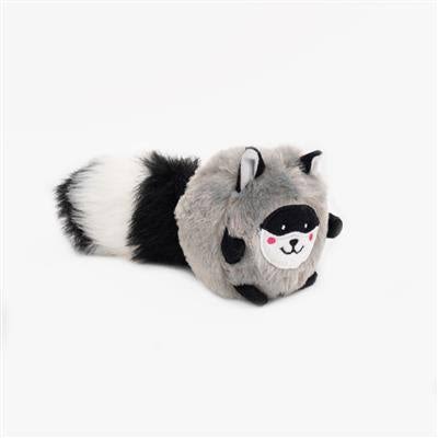 ZippyPaws Bushy Throw Squeaky No Stuffing Plush Dog Toy, Skunk