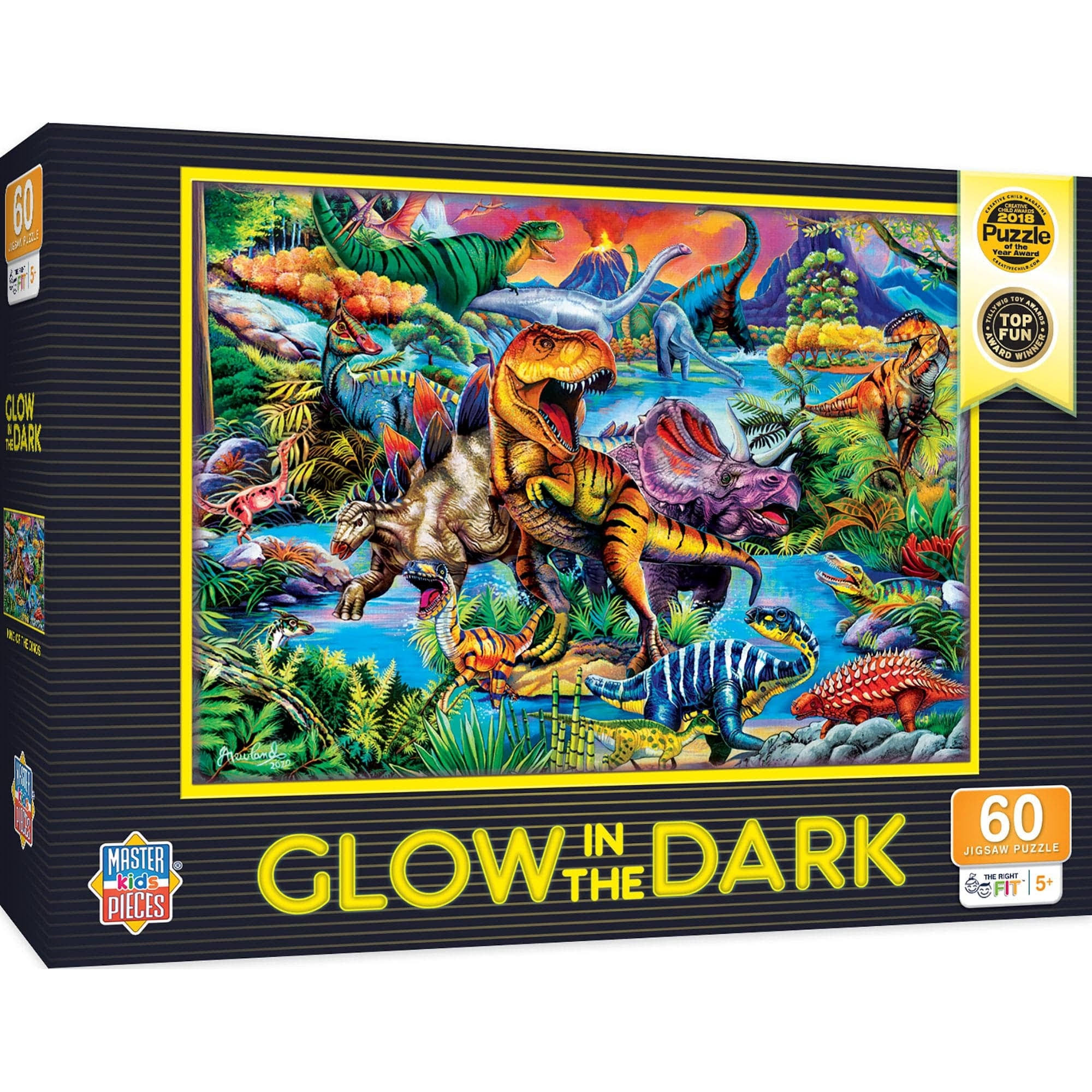 Masterpieces Glow in The Dark - King of The Dinos 60 Piece Puzzle