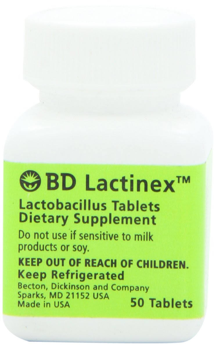Bd Lactinex Lactobacillus Tablets Dietary Supplement - 50 Tablets