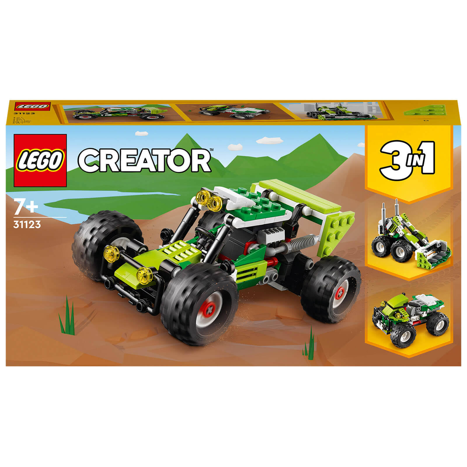 LEGO Creator: 3in1 Off-Road Buggy, Digger, Toy Car Set (31123)