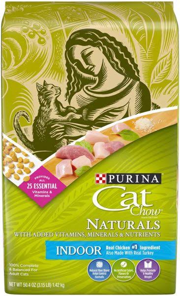 Purina Cat Chow Hairball, Weight Control, Indoor, Natural Dry Cat Food, Naturals Indoor - (4) 3.15 lb. Bags