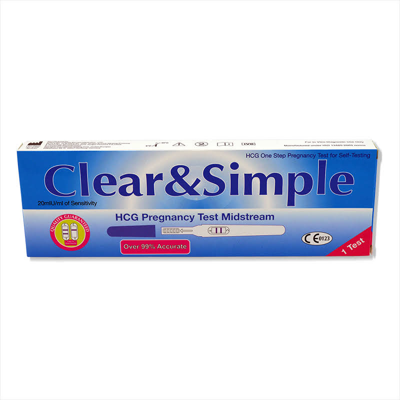 Clear and Simple HCG Pregnancy Test Midstream - 1 Test