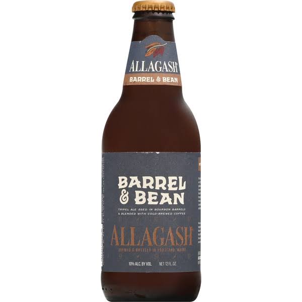 Allagash Barrel & Bean Beer, Bourbon Barrel-Aged Golden Ale - 12 fl oz