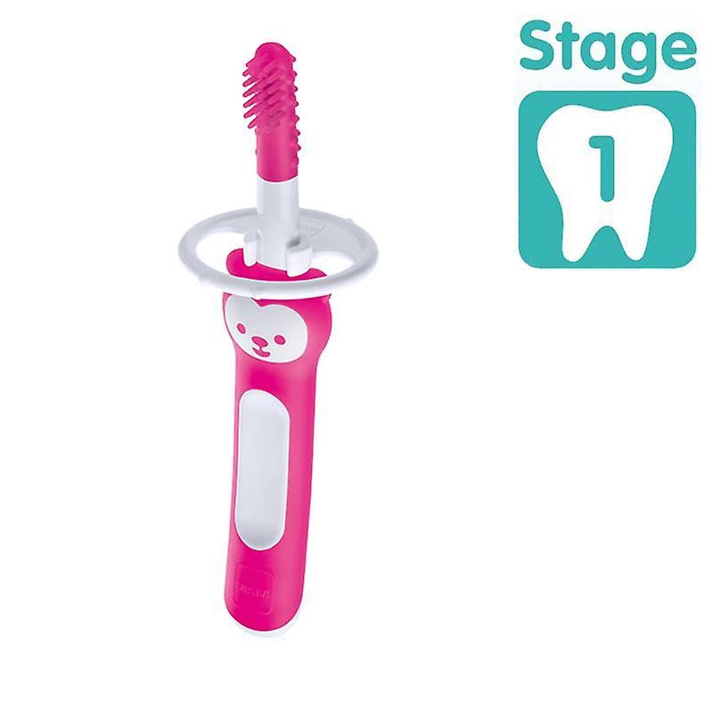Mam massaging brush with safety shield pink
