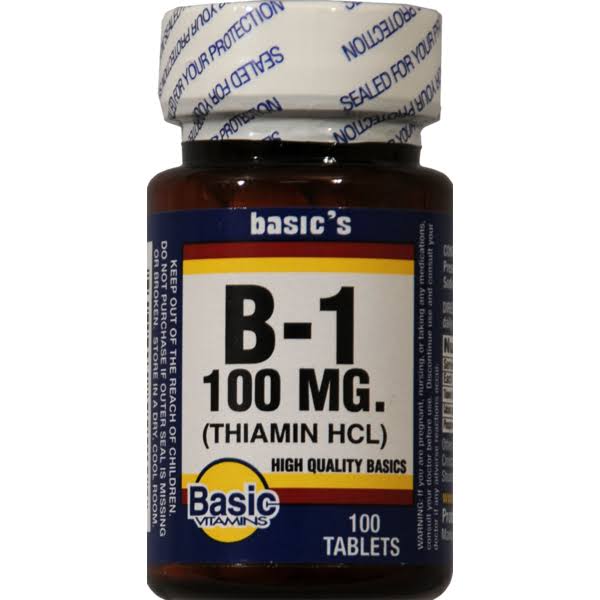 Basic Vitamins Vitamin B-1 100mg - 100 Tabs
