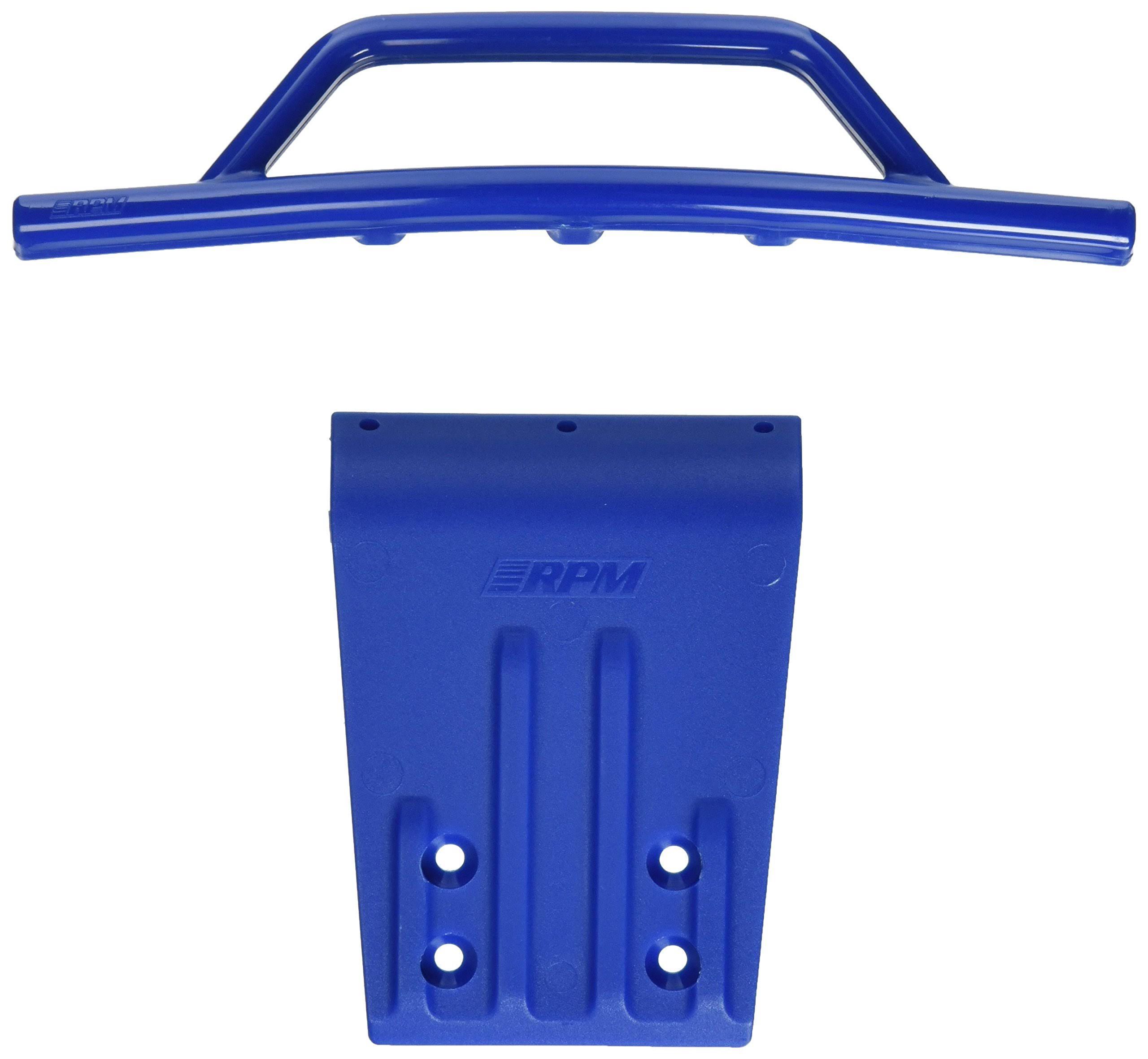 RPM 80955 Front Bumper and Skid Plate - Blue, Traxxas Slash, 2wd