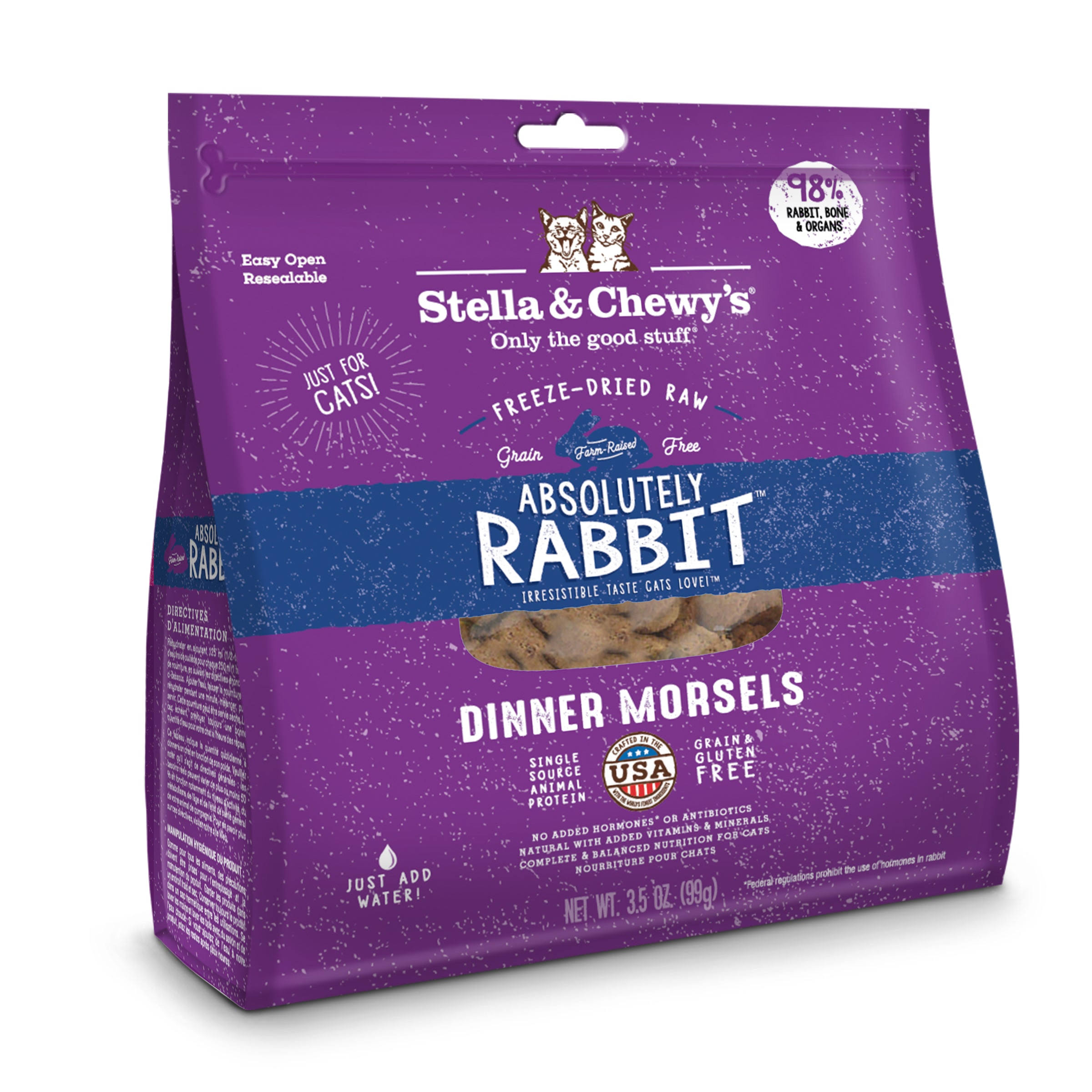 Stella and Chewy's Freeze Dried Absolutely Rabbit Dinner Morsels Cat Food - 3.5oz