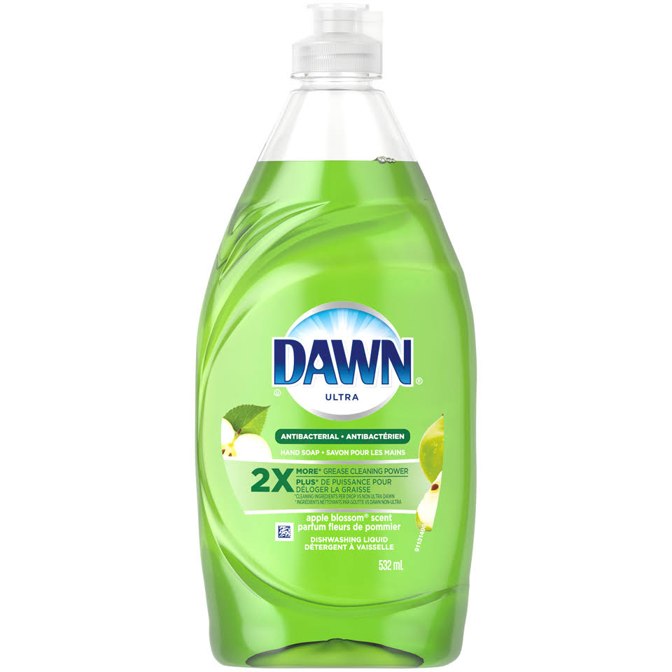 Dawn Ultra Antibacterial Hand Soap, Dishwashing Liquid Dish Soap, Apple Blossom, 532 ml