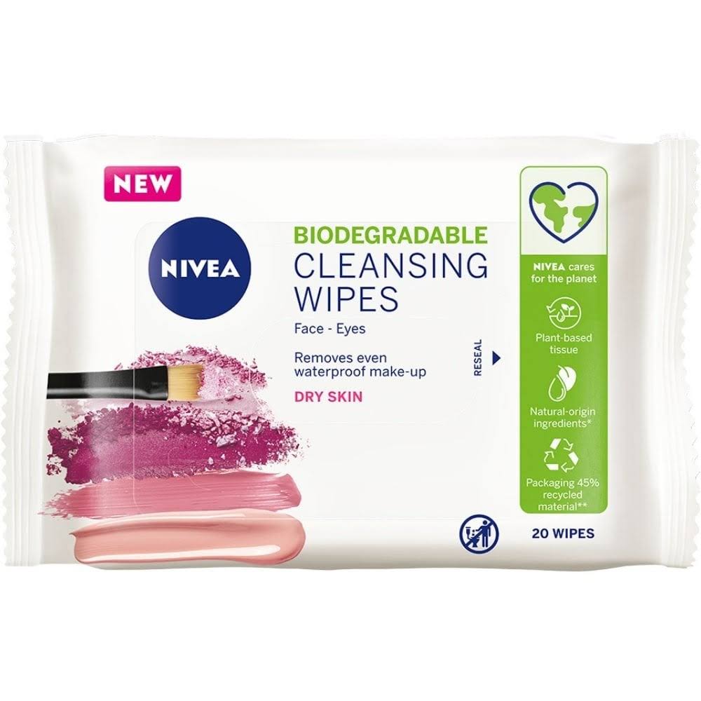 Nivea Dry Skin Biodegradable Face Wipes