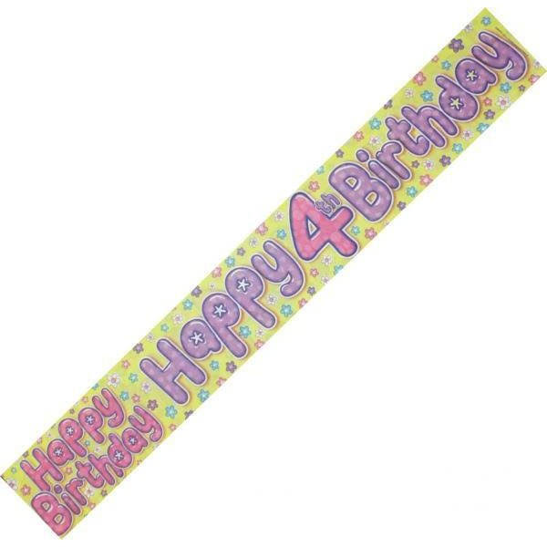 Expression Factory Age 4 Birthday Banner female