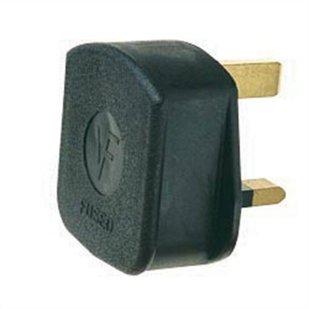 Dencon Rubber Plug - 13 A, 3 Pin, Black