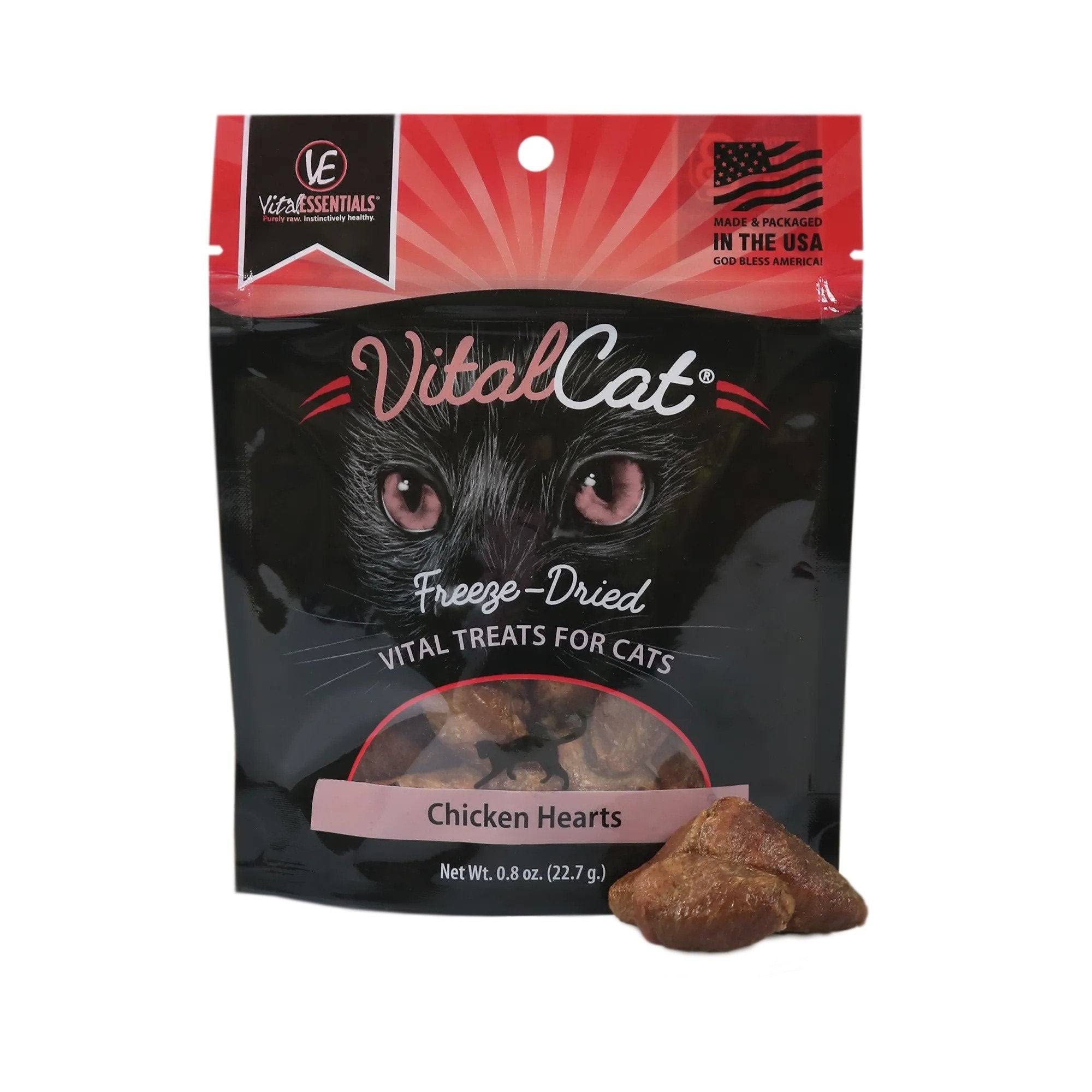 Vital Essentials Chicken Hearts Freeze-Dried Cat Treats - 0.8 oz