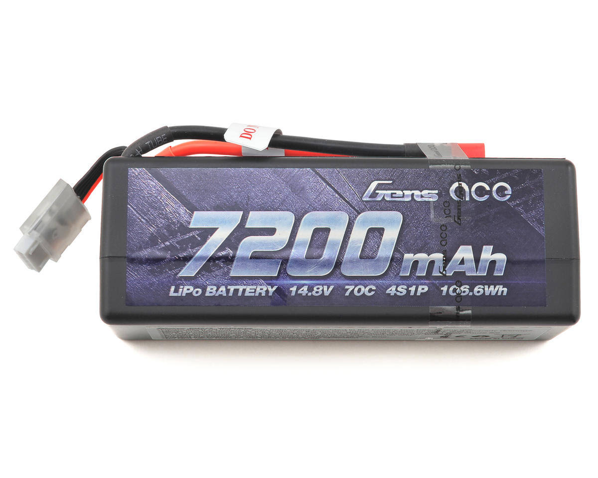 Gens Ace 7200mAh 14.8V 70C/140C 4S HardCase Lipo Battery W/Deans Plug For RC Car 