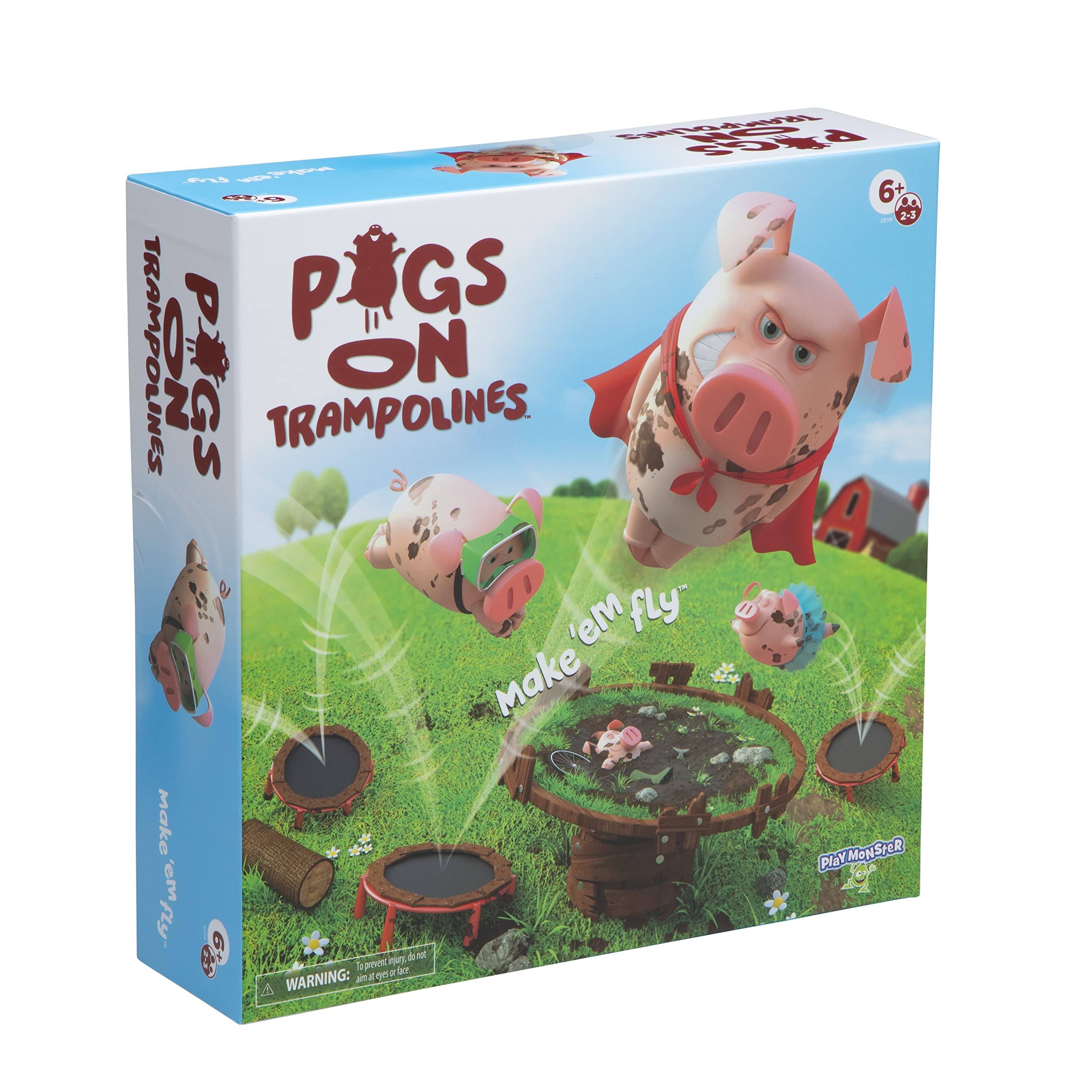 Pigs On Trampolines - The Silly Fast Fun Family Game of Making Pigs Fly - by PlayMonster