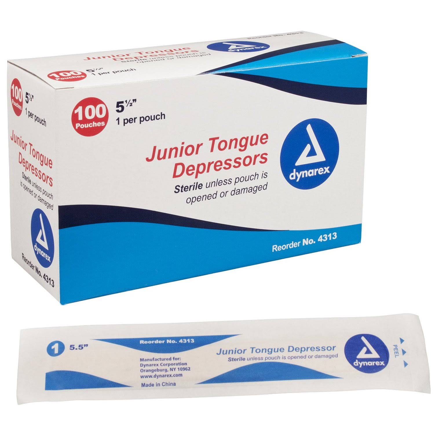 Dynarex Junior Tongue Depressors - 5 1/2", 100pk