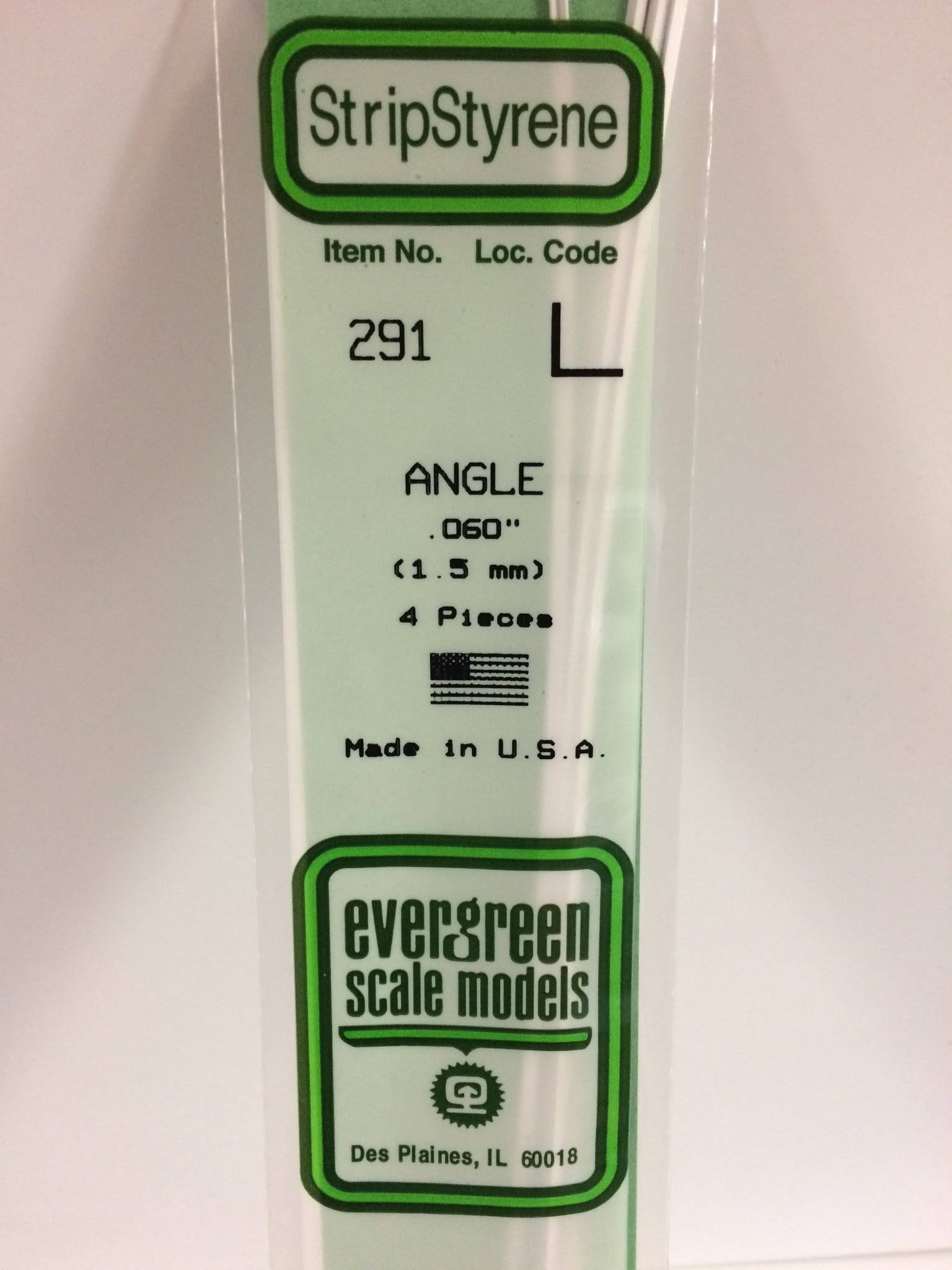 Evergreen Angle .060 1.5mm (4) 291