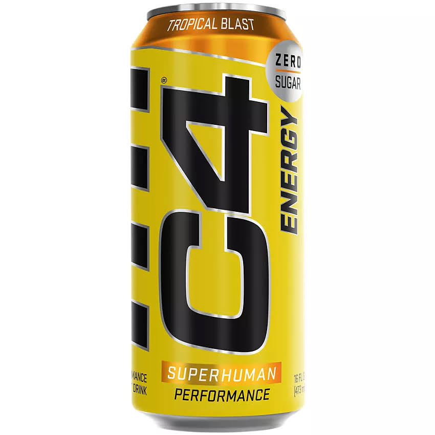 C4 Performance Energy Drink, Tropical Blast, Superhuman Performance - 16 fl oz