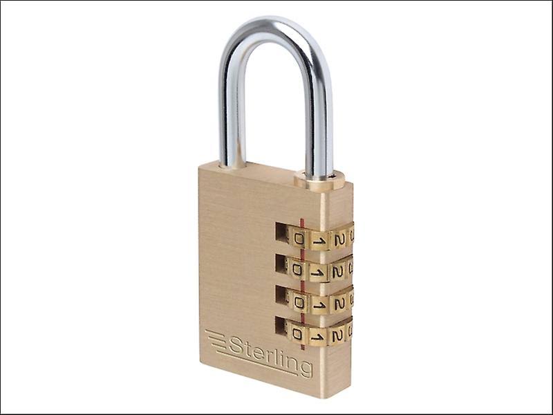 Sterling Cpl140 Combination Padlock - Brass, 40mm, 4 Dial