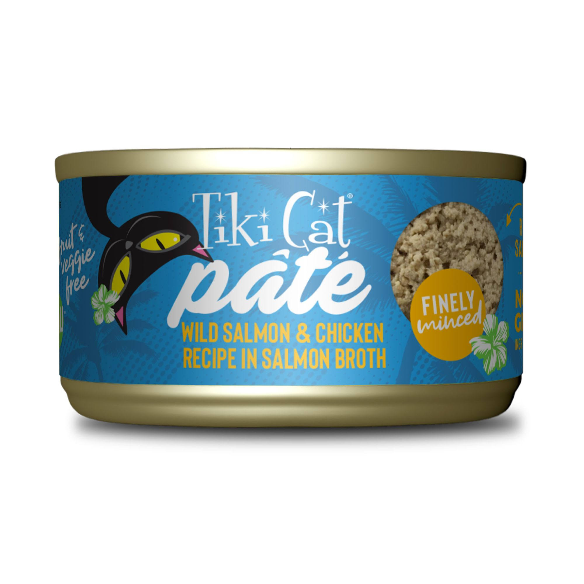 Tiki Cat Luau Wild Salmon & Chicken Pate Wet Cat Food, 2.8 oz.