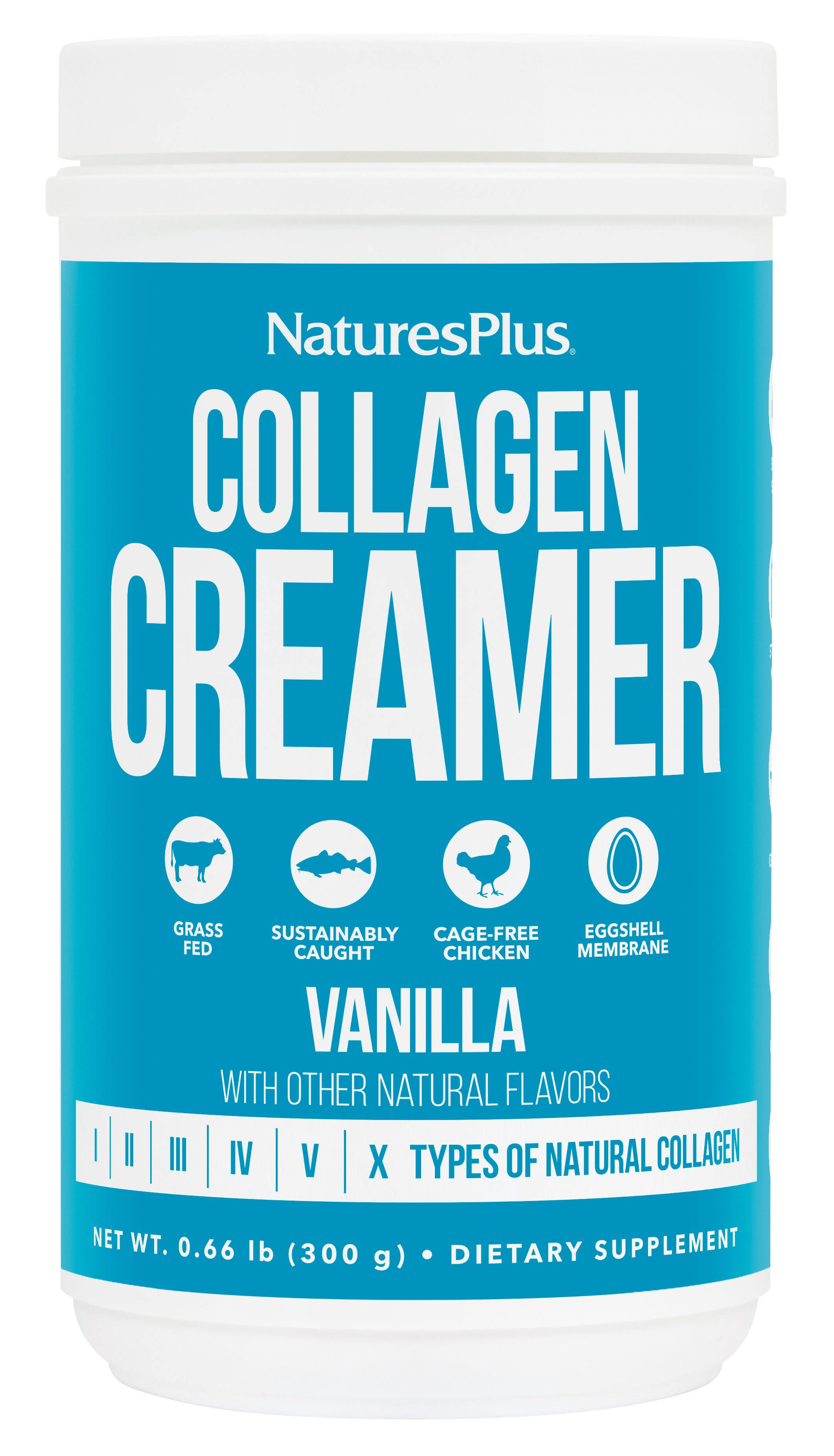 NaturesPlus, Collagen Creamer, Vanilla, 0.66 LB (300 g)