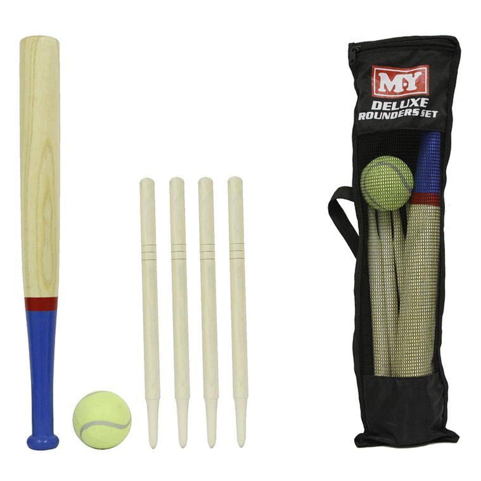 M. y Deluxe 6 Piece Wooden Rounders Set & Carry Bag