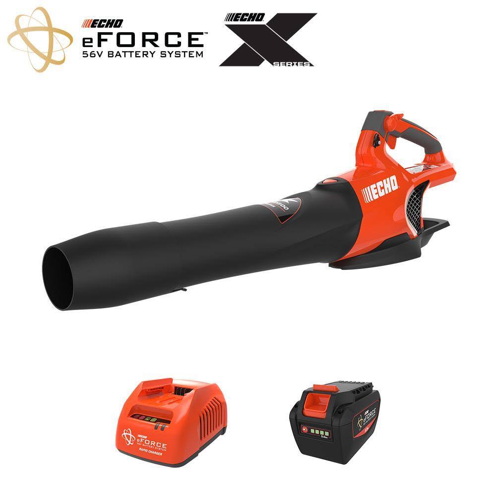 ECHO 56V eFORCE Cordless Handheld X Series Power Leaf Blower with 5Ah Battery and Rapid Charger