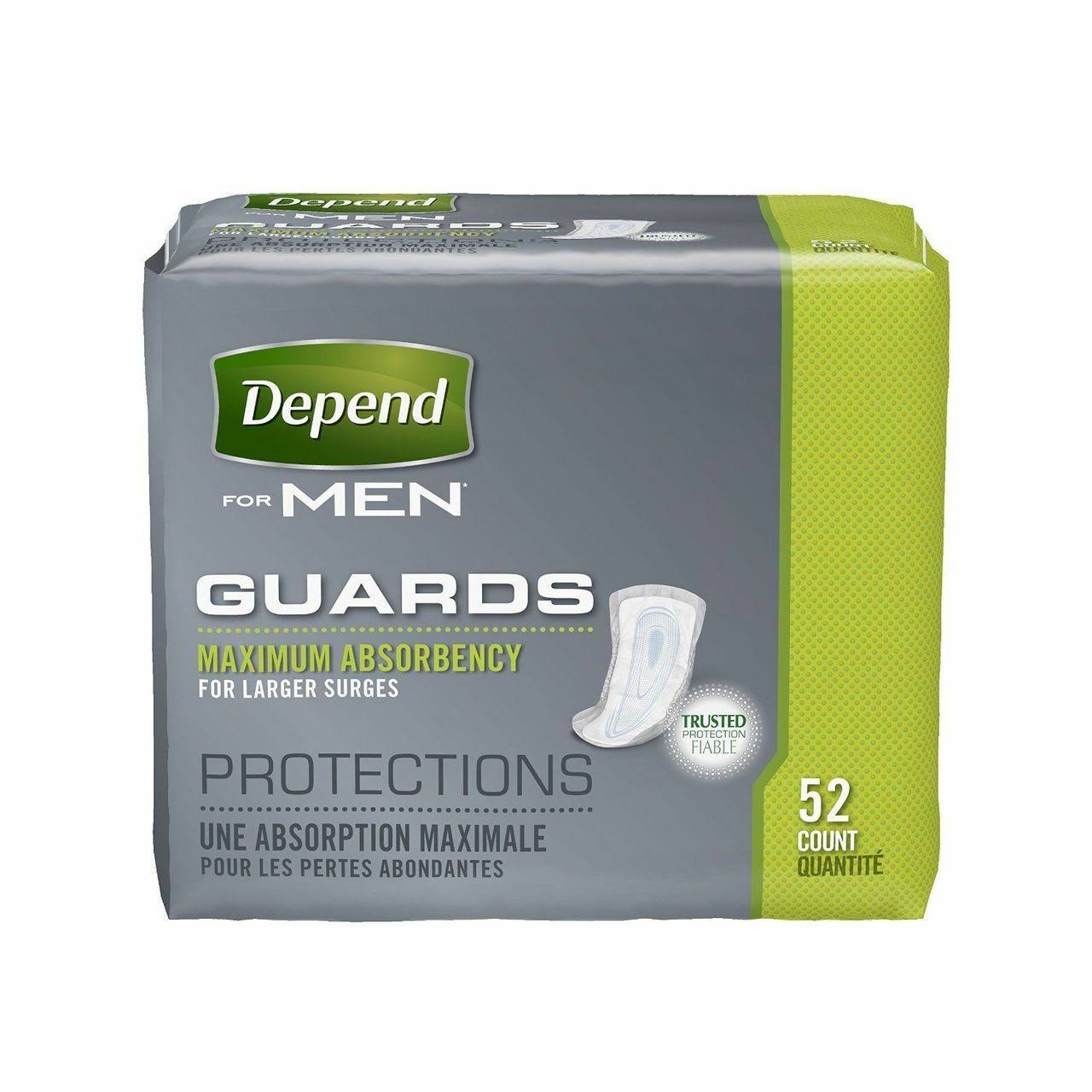 Depend for Men Maximum Absorbency Guards - 52ct