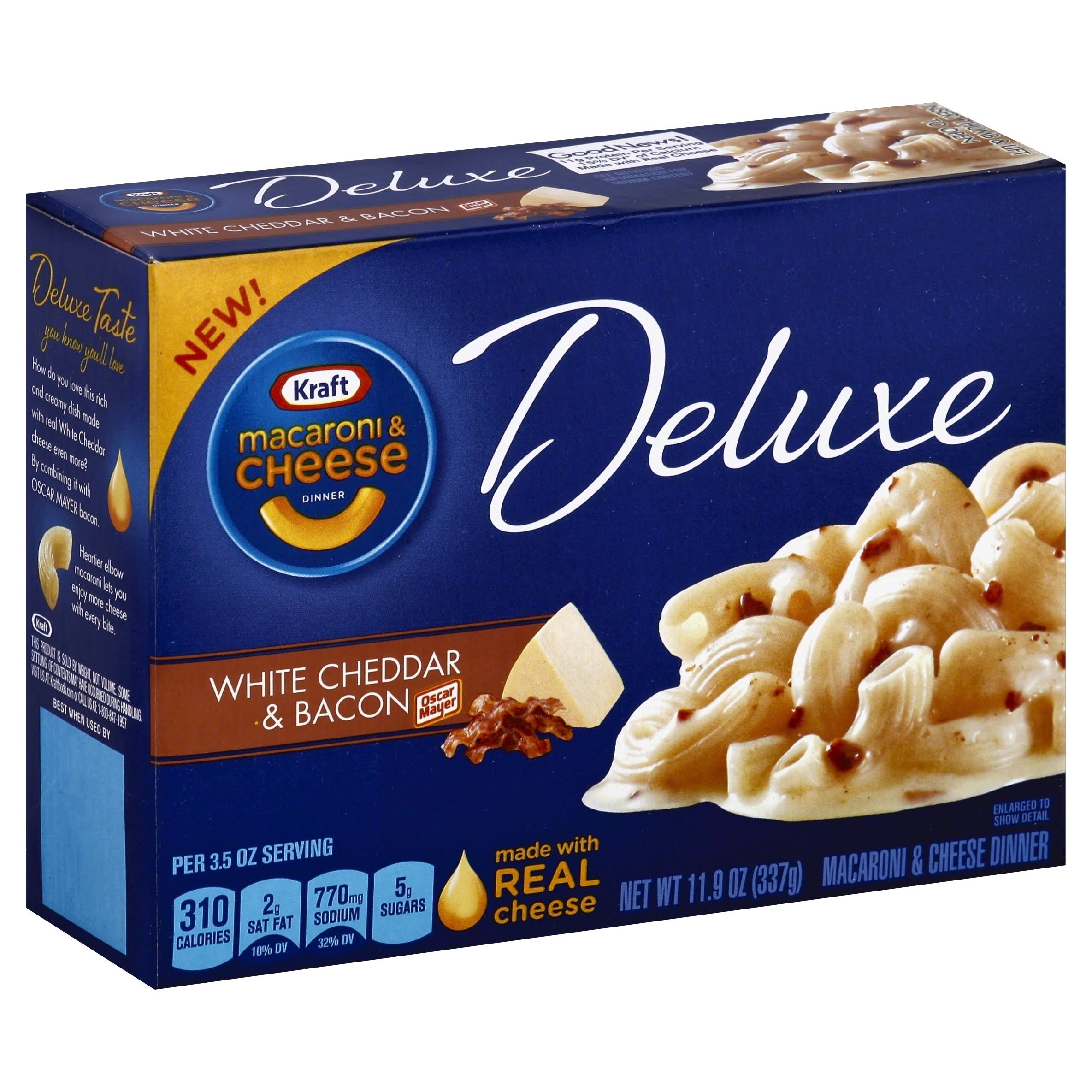 Kraft Deluxe Macaroni & Cheese Dinner, White Cheddar & Bacon - 11.9 oz