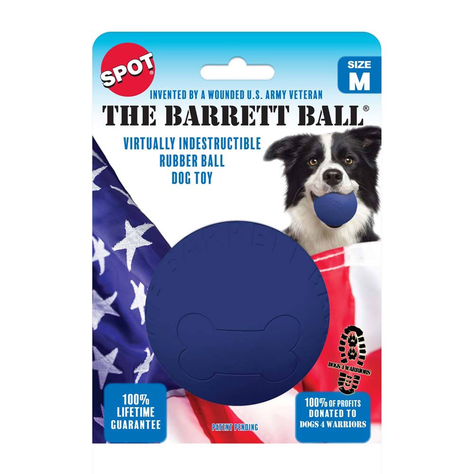 Spot Dog Toy, The Barrett Ball, Rubber Ball, Medium, 4 Inch