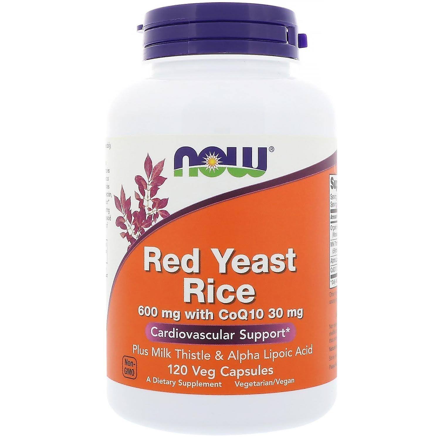 Now Foods Red Yeast Rice with Coq10 Supplement - 120 Vcaps