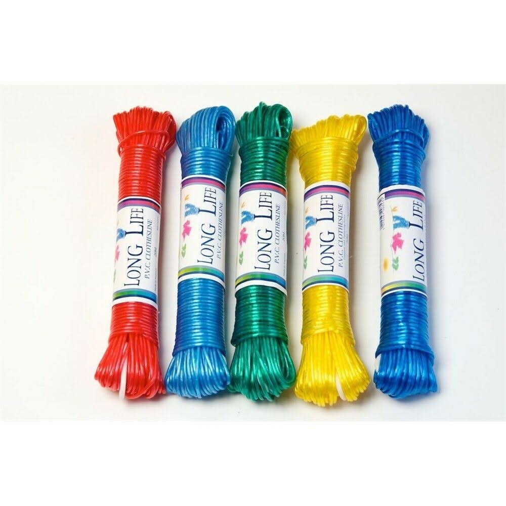 Longlife Pvc Clothes Laundry Washing Line - Assorted, 15m