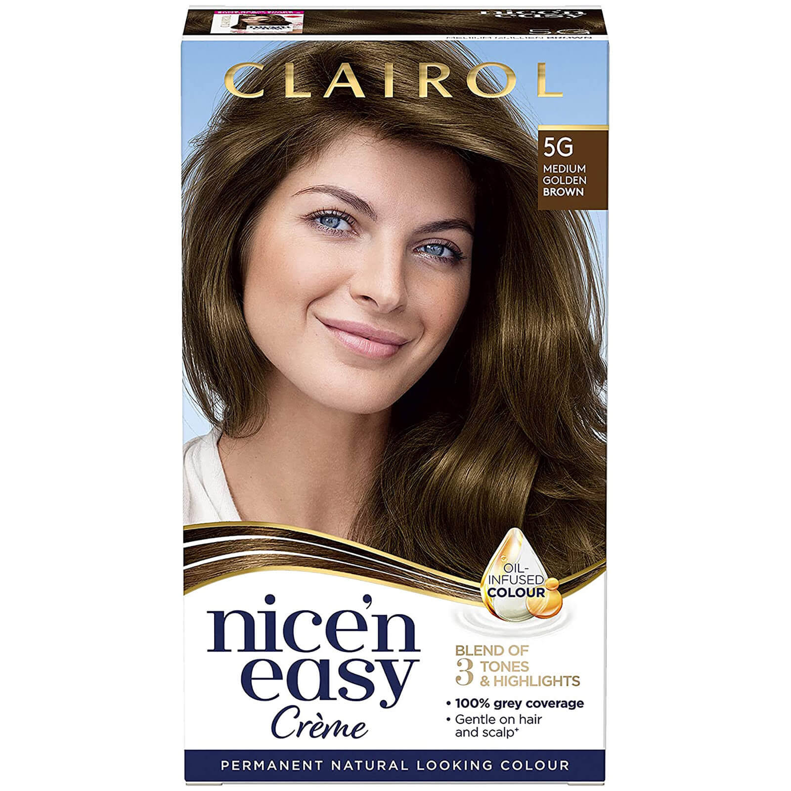 Clairol Nice'n Easy Permanent Hair Dye - 5g Medium Golden Brown