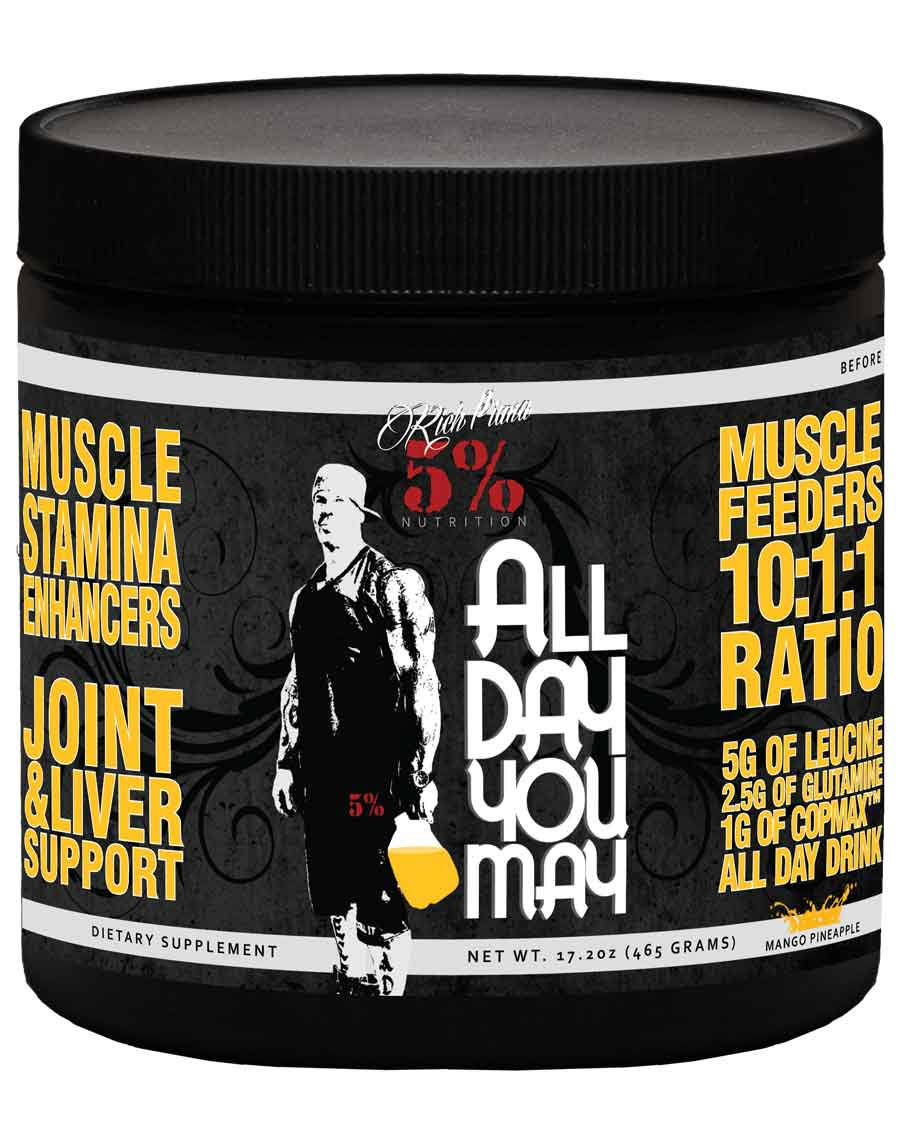 Rich Piana 5% Nutrition All Day You May Growth And Full Body Recovery - Blue Raspberry