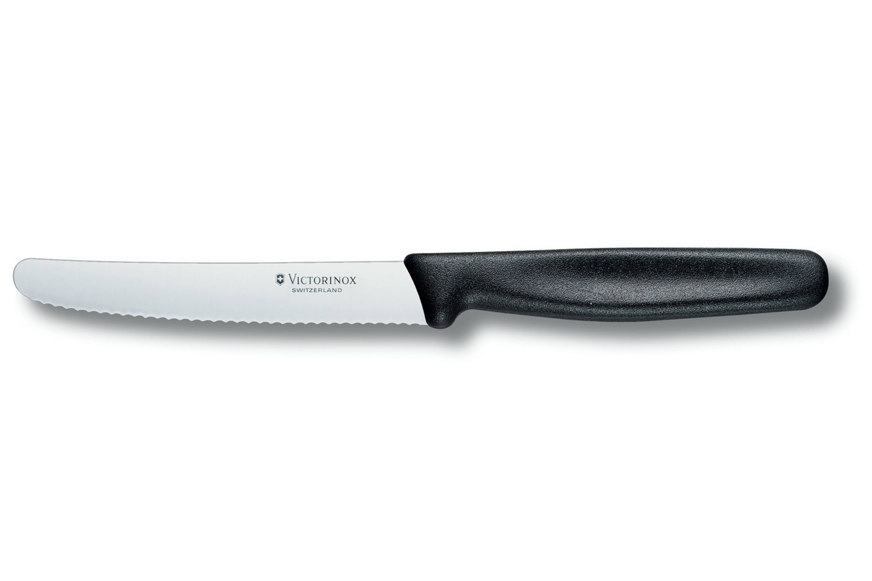 Victorinox Steak Knife - Black, Round, Serrated