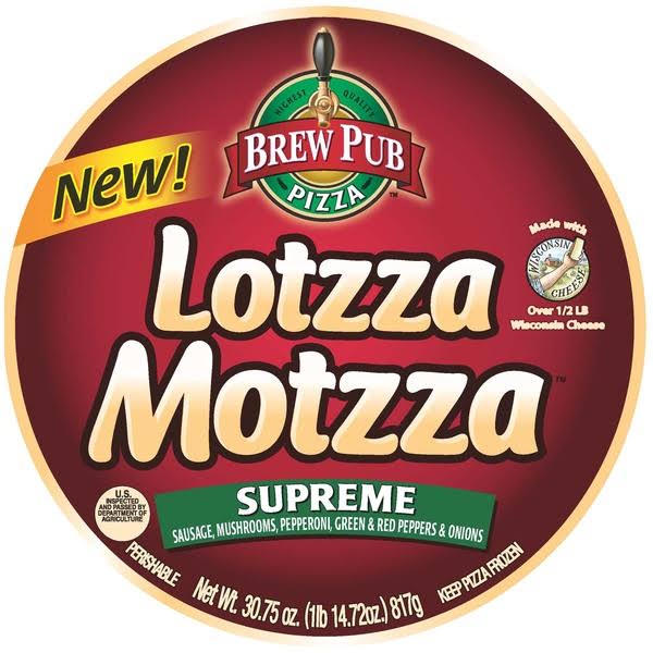 Brew Pub Lotzza Motzza Pizza, Supreme, 12 Inch - 30.75 oz