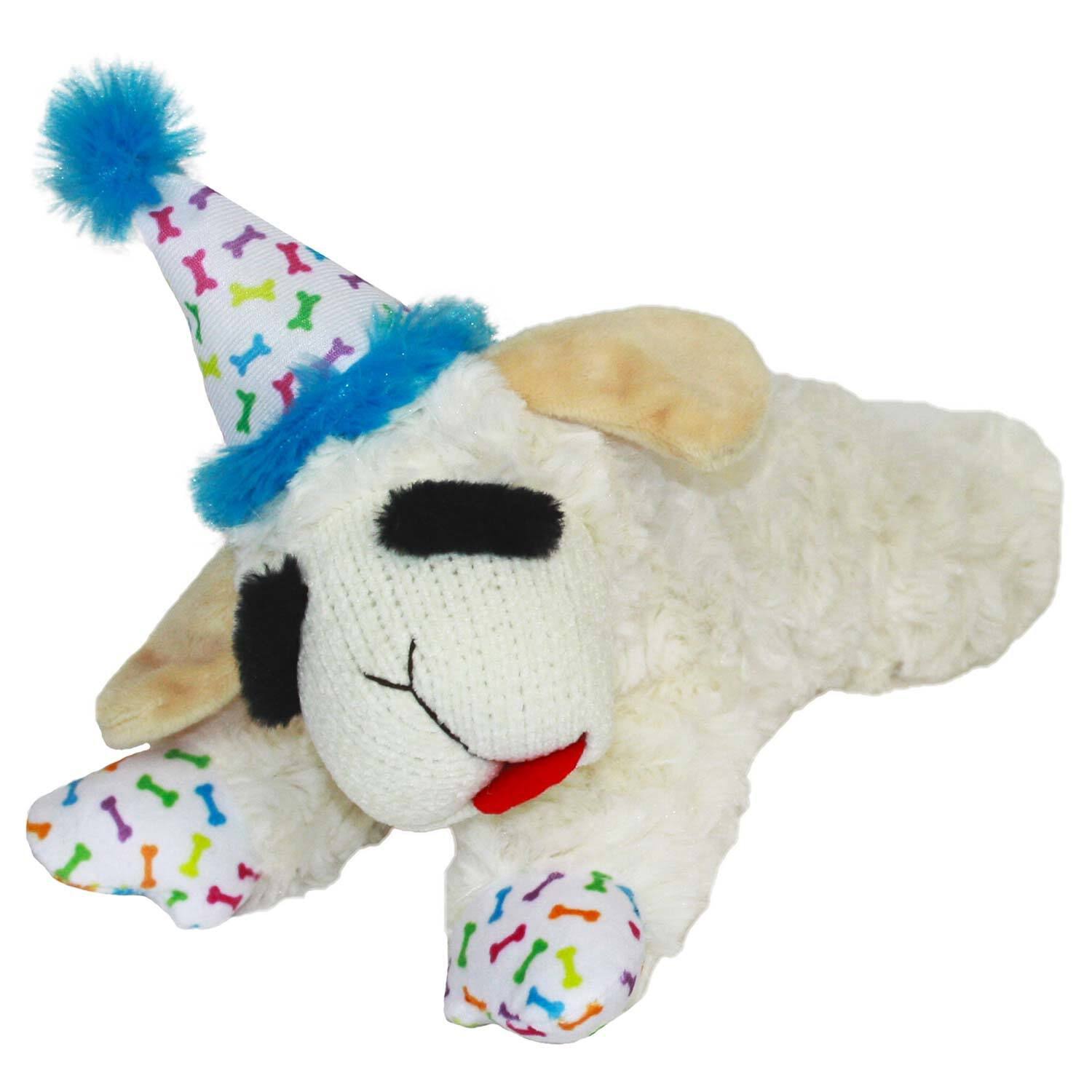 Multipet Lamb Chop Birthday Dog Toy - Blue | 10.5 in