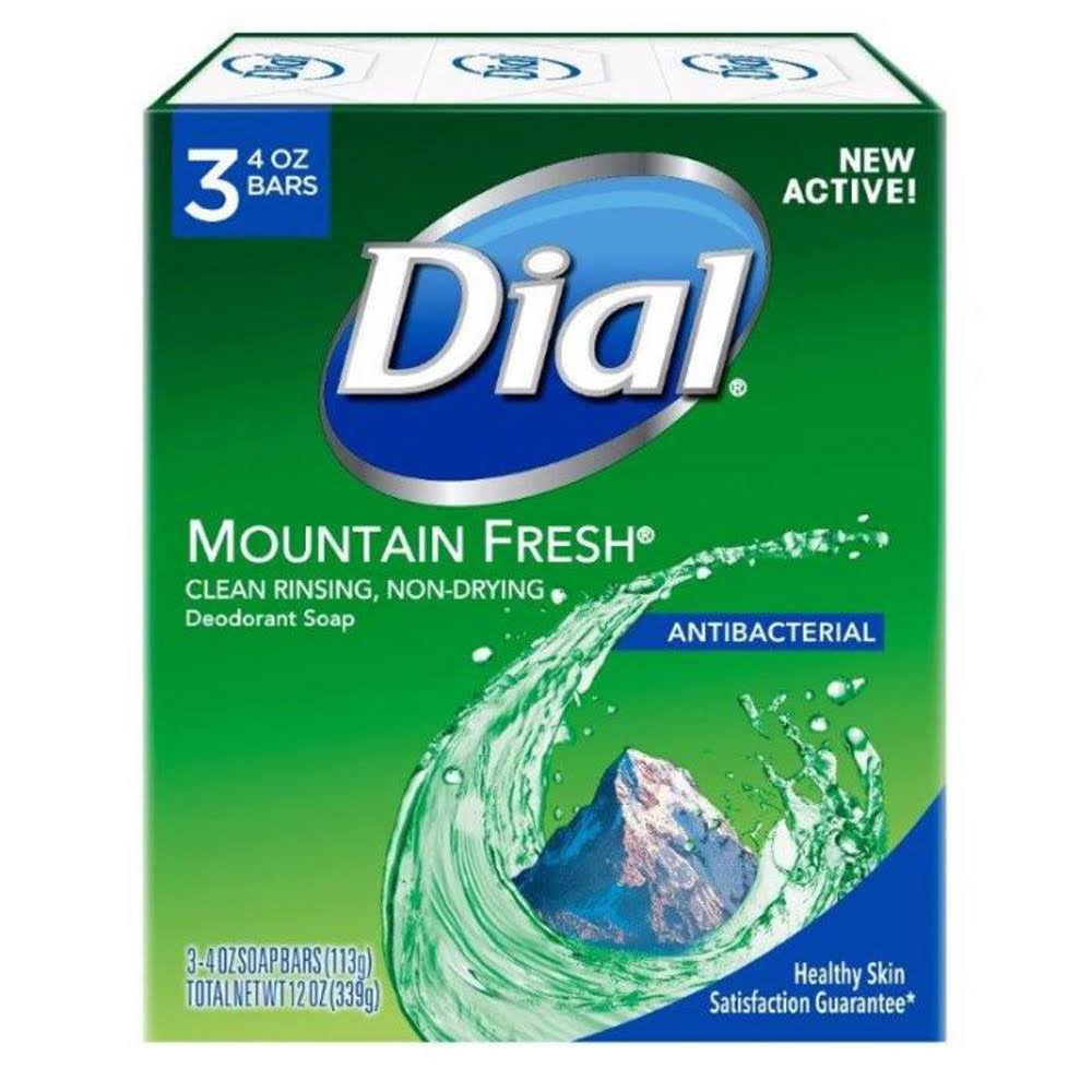 Dial Antibacterial Deodorant Soap - Mountain Fresh, 3 Bars