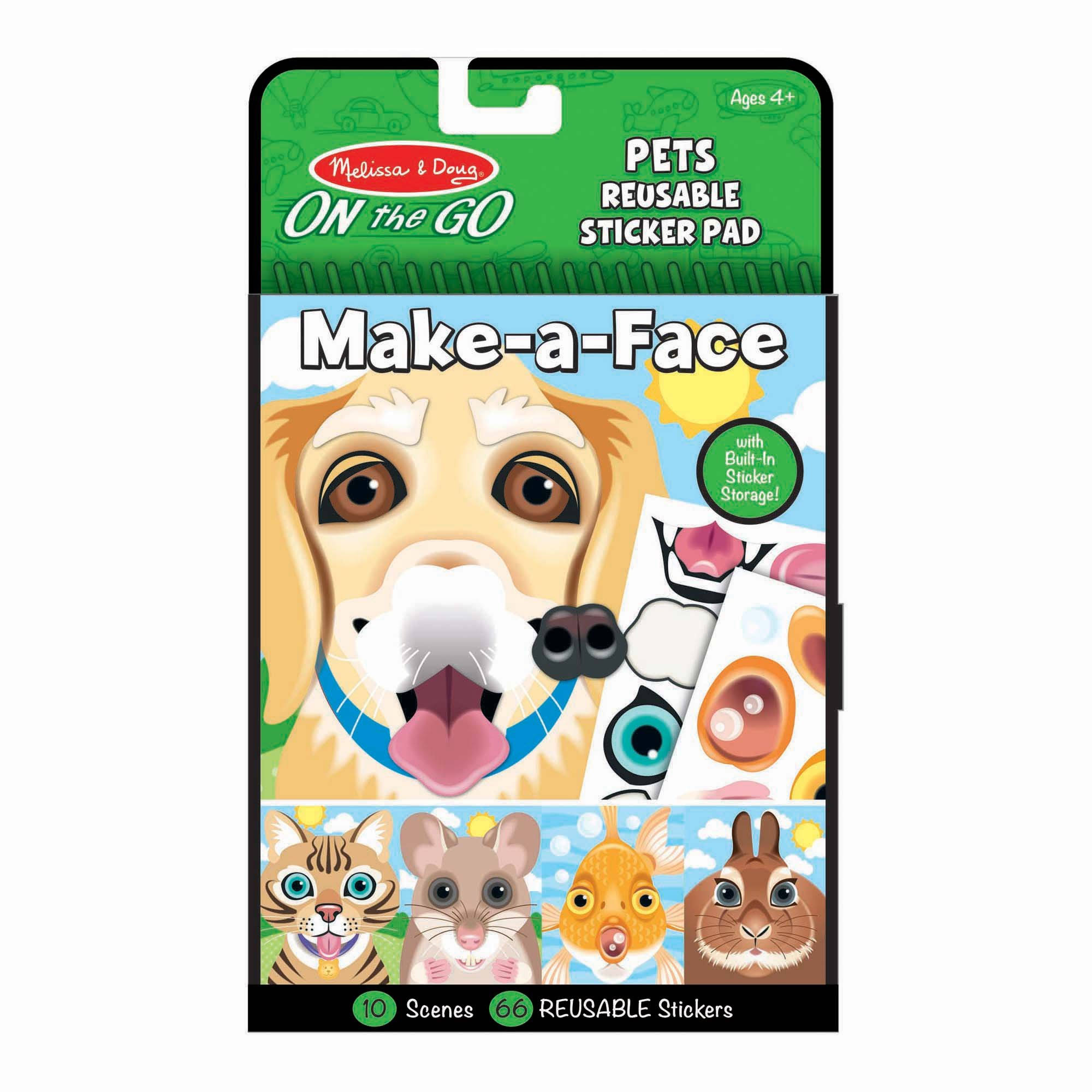 Melissa & Doug - Make A Face Reusable Sticker Pad Pets