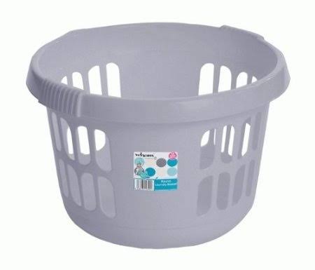 Deluxe Round Laundry Basket New Silver Made in UK
