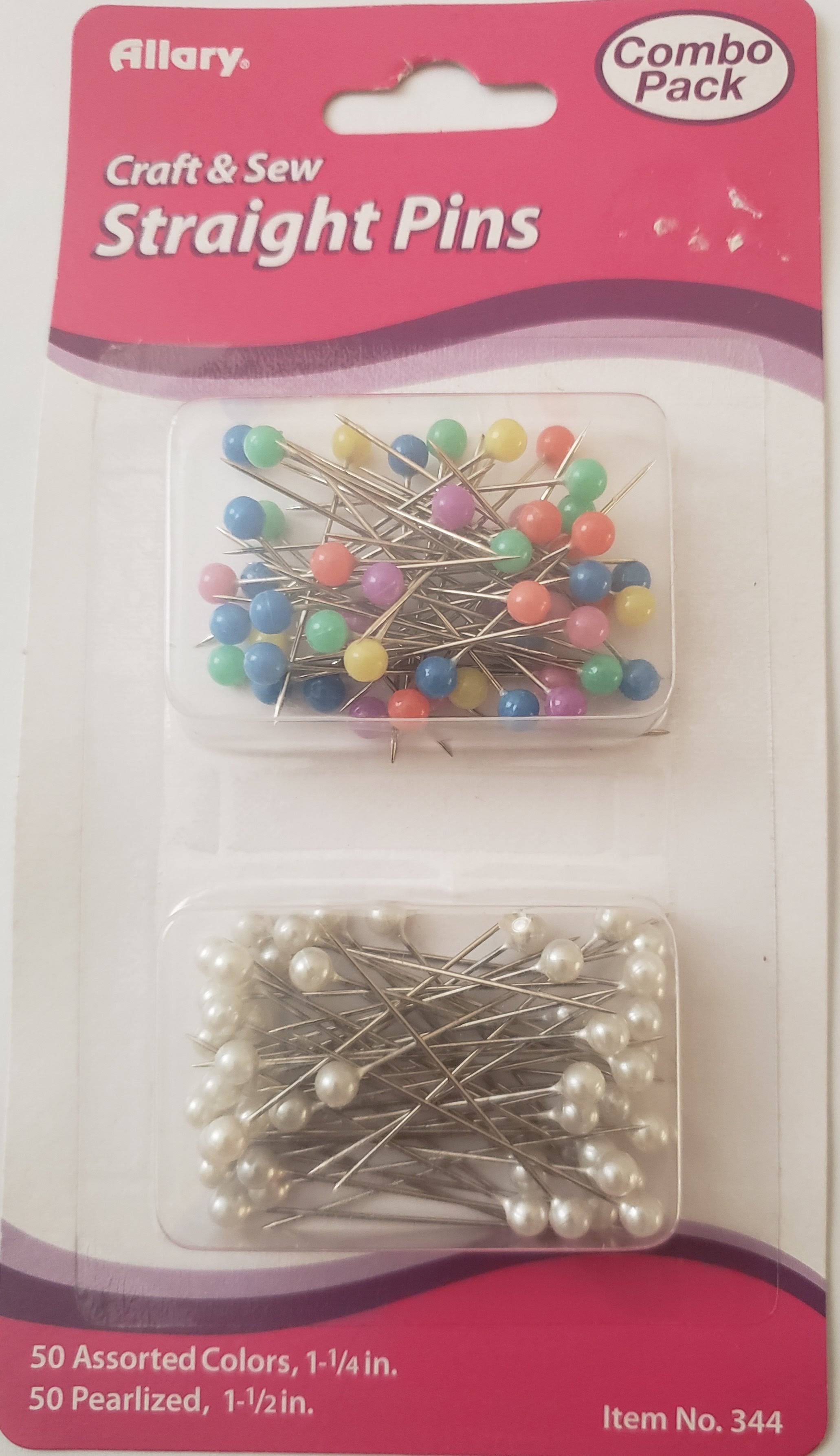 Allary Straight Pins Combo Pack 100/Pkg