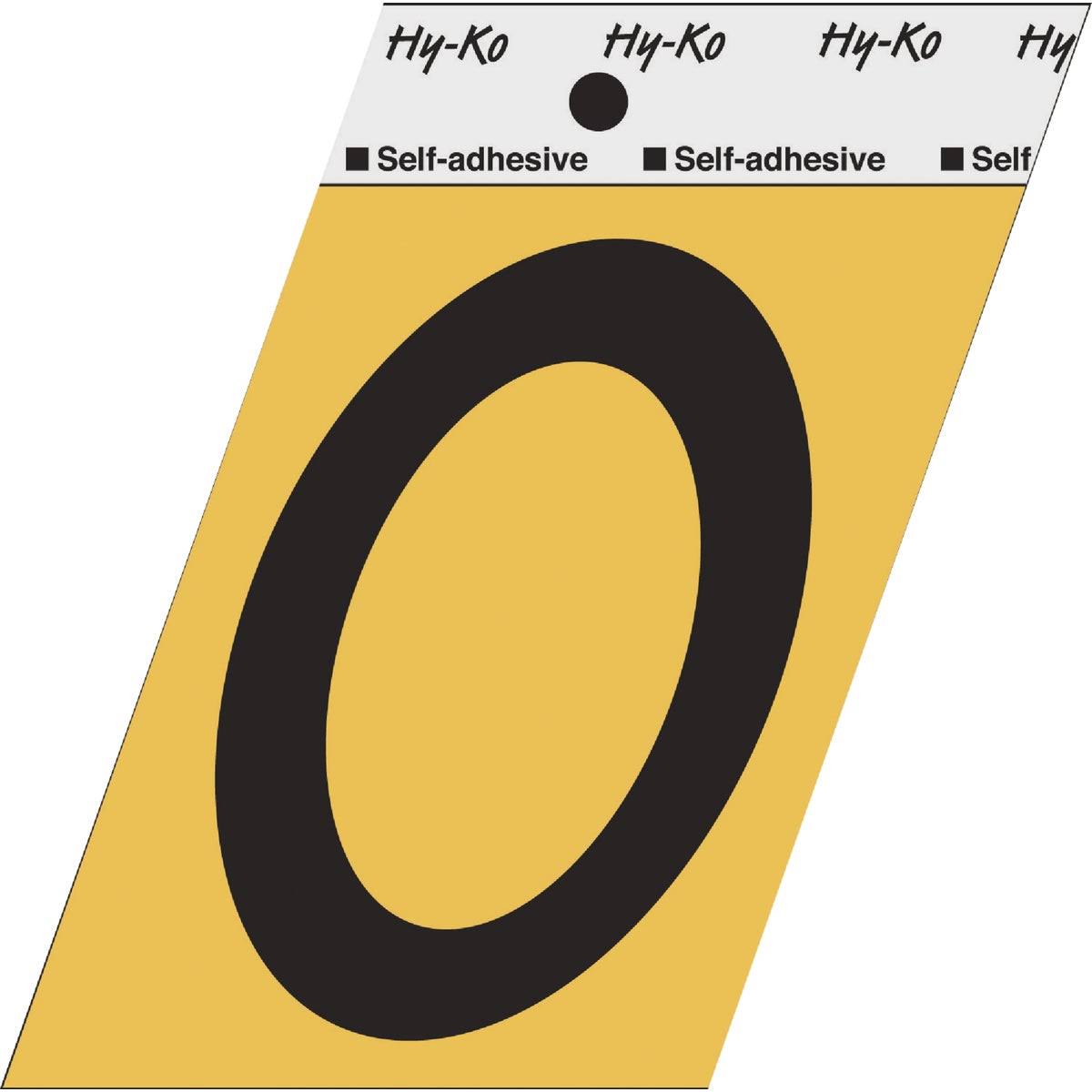 Hy-Ko Aluminum 3-1/2 In. Non-Reflective Adhesive Number Zero GG-25/0 Pack of 10